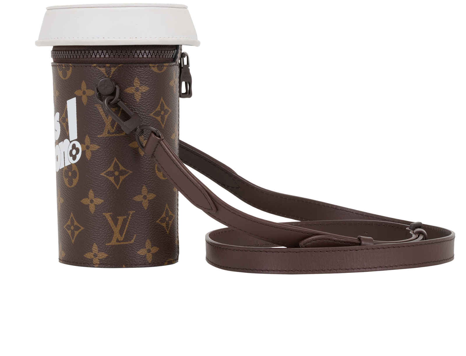 Coffee Cup Convertible Pouch, &pound;1,600, Handbags, Brown, Canvas/Leather, Bottom view